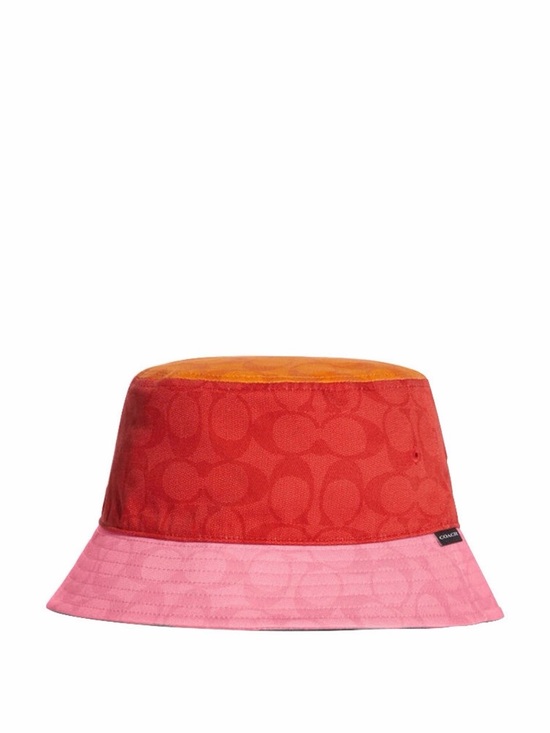 Coach Accessories - Coach Colorblock Bucket Hat in Red, Pink & Orange